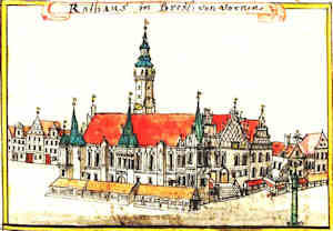 Rathaus in Bresl: von vornen - Ratusz, widok od wschodu